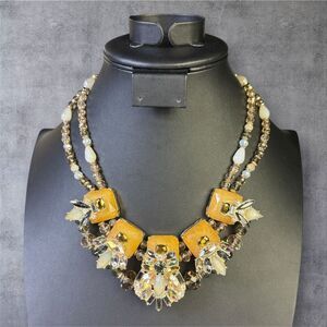 315. Vintage Multicolor Statement Necklace‎ Adjustable Length Elegant Chic